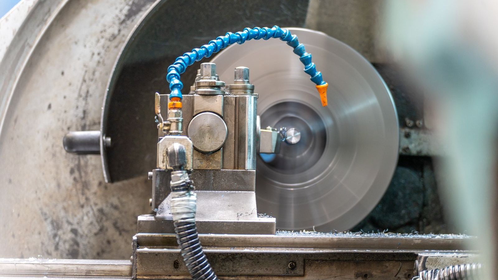 CNC turning centre in operation